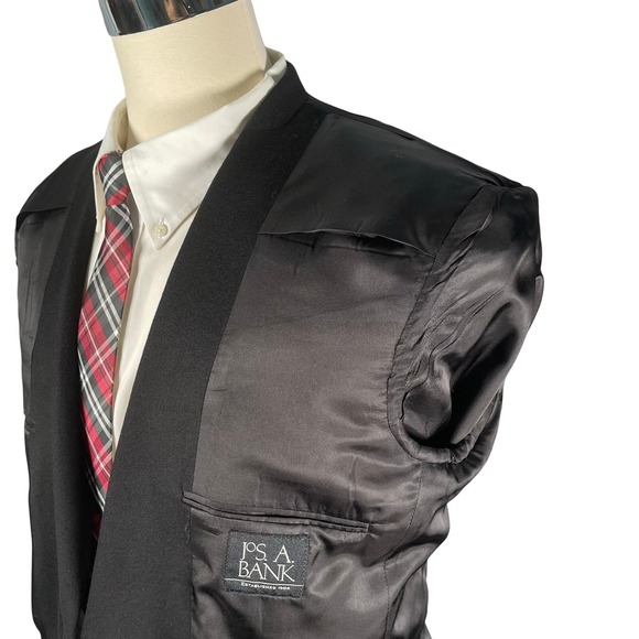 Jos A Bank Sport Coat Mens 41L Black 100% Cashmere Two Button Gordon
